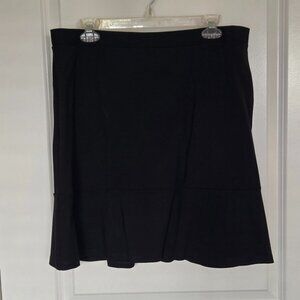 Loft Large Black Ponte Flippy Skirt